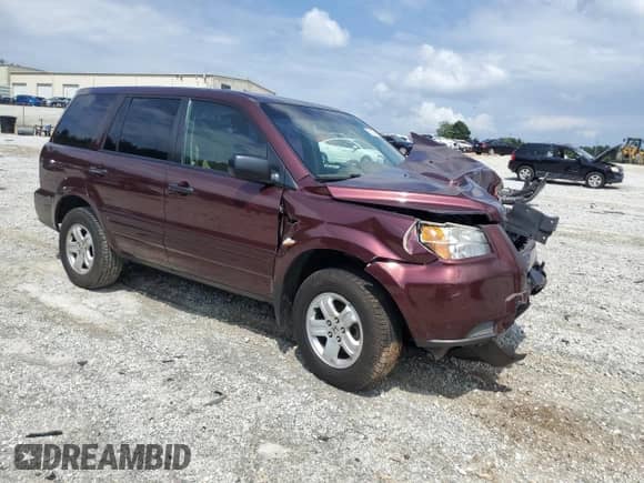 2007 Honda Pilot LX with VIN 5FNYF28127B019705, listed as a Copart auction lot 65333045 with 181,503 mi miles and Salvage title. Bid and sale history available at DreamBid. Image 4.