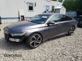 2018 Honda Accord Sport with VIN 1HGCV1E32JA049284, listed as a Copart auction lot 59916115 with 106,623 mi miles and Salvage title. Bid and sale history available at DreamBid. Image 1.