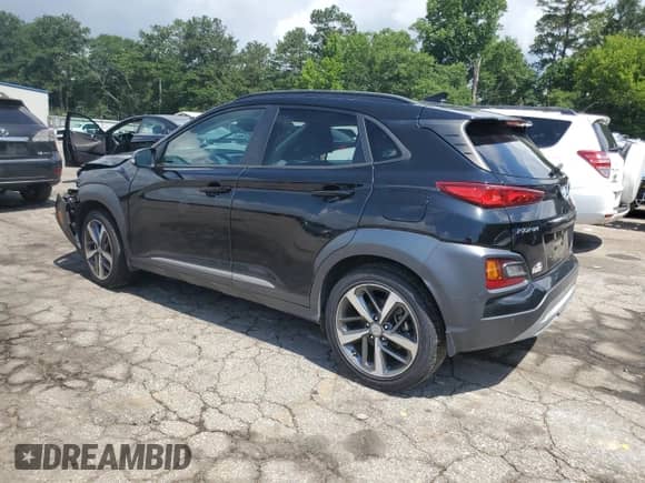 2021 Hyundai Kona Ultimate with VIN KM8K53A52MU643966, listed as a Copart auction lot 61364645 with 23,431 mi miles and Salvage title. Bid and sale history available at DreamBid. Image 2.