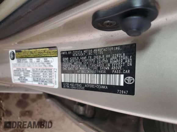 2006 Toyota Camry LE с VIN 4T1BE32K16U714856, выставлен на аукционе Copart как лот 86668175 с пробегом 184 291 миль миль и Чистый • Clean title. История ставок и продаж доступна на DreamBid. Изображение 12.