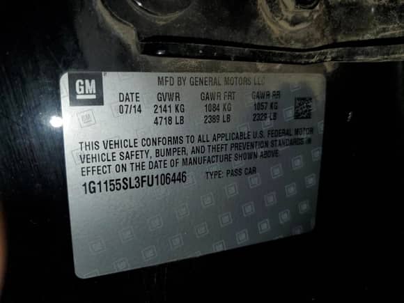 2015 Chevrolet Impala LTZ with VIN 1G1155SL3FU106446, listed as a Copart auction lot 64587215 with Not provided miles and Clean title. Bid and sale history available at DreamBid. Image 13.