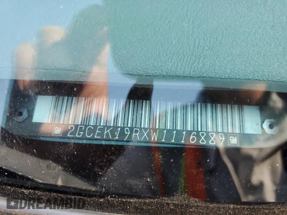 1998 Chevrolet Silverado 1500 with VIN 2GCEK19RXW1116889, listed as a Copart auction lot 70948515 with 238,720 mi miles and Salvage title. Bid and sale history available at DreamBid. Image 12.