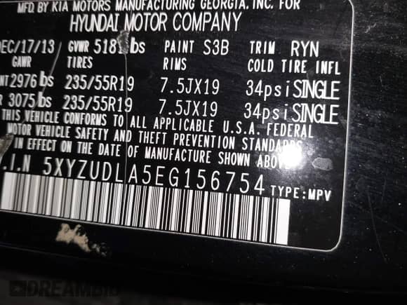 2014 Hyundai Santa Fe с VIN 5XYZUDLA5EG156754, выставлен на аукционе IAAI как лот 41469744 с пробегом 155 675 миль миль и . История ставок и продаж доступна на DreamBid. Изображение 9.