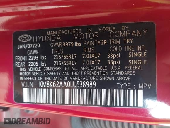 2020 Hyundai Kona SEL Plus z VIN KM8K62AA0LU538989, wystawiony jako IAAI lot #42968321 z przebiegiem 34 149 mil mil oraz . Historia ofert i sprzedaży dostępna na DreamBid. Obrazek 9.