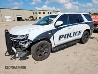 2021 Chevrolet Tahoe Commercial with VIN 1GNSCLED4MR478251, listed as a Copart auction lot 65281205 with Not provided miles and Salvage title. Bid and sale history available at DreamBid. Image 1.