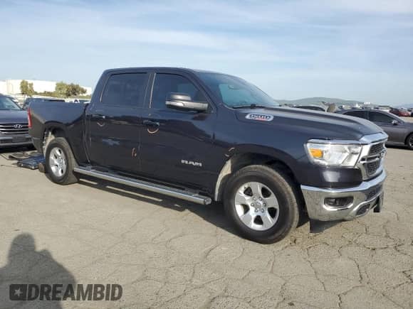 2021 Ram 1500 Big Horn with VIN 1C6RREFM3MN594359, listed as a Copart auction lot 47924645 with 79,689 mi miles and Salvage title. Bid and sale history available at DreamBid. Image 4.
