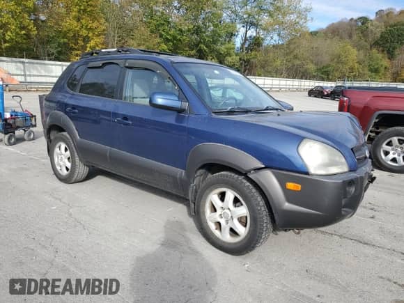 2005 Hyundai Tucson GLS with VIN KM8JN72D35U191102, listed as a Copart auction lot 86829755 with 95,762 mi miles and Salvage title. Bid and sale history available at DreamBid. Image 4.