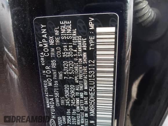 2020 Hyundai Palisade Limited с VIN KM8R5DHE5LU153112, выставлен на аукционе Copart как лот 43698294 с пробегом 103 957 миль миль и . История ставок и продаж доступна на DreamBid. Изображение 12.