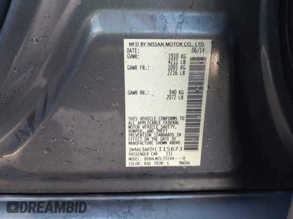 2015 Nissan Altima S z VIN 1N4AL3AP2FC115673, wystawiony jako IAAI lot #43544184 z przebiegiem 155 507 mil mil oraz . Historia ofert i sprzedaży dostępna na DreamBid. Obrazek 9.