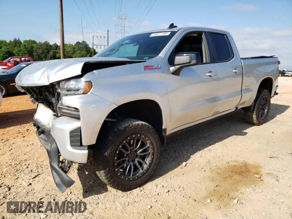 2021 Chevrolet Silverado 1500 RST with VIN 1GCRYEED2MZ161749, listed as a Copart auction lot 55077185 with Not provided miles and Salvage title. Bid and sale history available at DreamBid. Image 1.