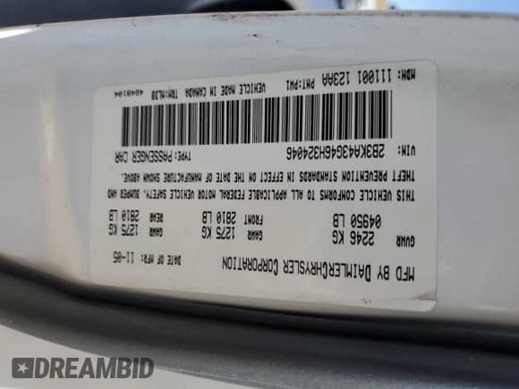 2006 Dodge Charger z VIN 2B3KA43G46H324046, wystawiony jako Copart lot #75922634 z przebiegiem 192 337 mil mil oraz Czysty tytuł • Clean title. Historia ofert i sprzedaży dostępna na DreamBid. Obrazek 12.