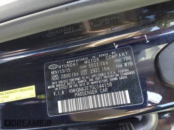 2016 Hyundai Genesis 3.8L с VIN KMHGN4JE7GU144158, выставлен на аукционе IAAI как лот 43064060 с пробегом 84 140 миль миль и . История ставок и продаж доступна на DreamBid. Изображение 9.