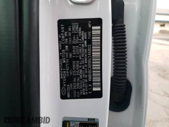 2024 Hyundai Kona SEL z VIN KM8HBCAB9RU146803, wystawiony jako Copart lot #81850764 z przebiegiem 19 927 mil mil oraz Czysty tytuł • Clean title. Historia ofert i sprzedaży dostępna na DreamBid. Obrazek 13.