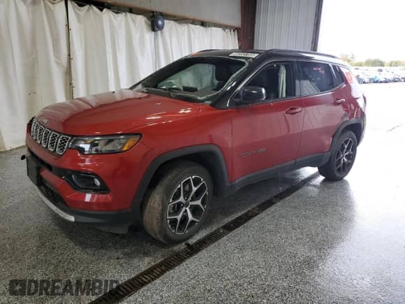 2025 Jeep Compass Limited z VIN 3C4NJDCN1ST545101, wystawiony jako Copart lot #86233755 z przebiegiem Nie podano mil oraz Szkoda całkowita • Salvage title. Historia ofert i sprzedaży dostępna na DreamBid. Obrazek 1.