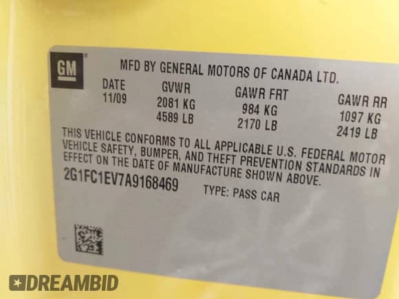 2010 Chevrolet Camaro 2LT z VIN 2G1FC1EV7A9168469, wystawiony jako IAAI lot #43360926 z przebiegiem 108 461 mil mil oraz . Historia ofert i sprzedaży dostępna na DreamBid. Obrazek 9.