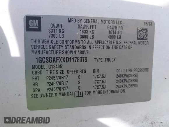 2013 Chevrolet Express Cargo с VIN 1GCSGAFXXD1178979, выставлен на аукционе IAAI как лот 43114847 с пробегом 301 383 миль миль и . История ставок и продаж доступна на DreamBid. Изображение 9.