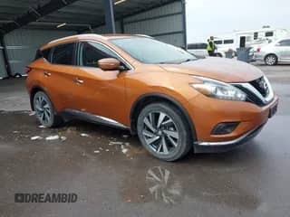 2015 Nissan Murano Platinum z VIN 5N1AZ2MH1FN244902, wystawiony jako IAAI lot #42401597 z przebiegiem 100 973 mil mil oraz . Historia ofert i sprzedaży dostępna na DreamBid. Obrazek 1.