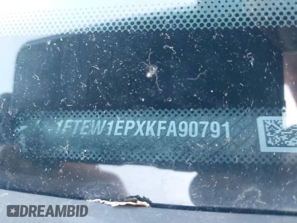 2019 Ford F-150 XLT с VIN 1FTEW1EPXKFA90791, выставлен на аукционе IAAI как лот 43169223 с пробегом 178 755 миль миль и . История ставок и продаж доступна на DreamBid. Изображение 18.