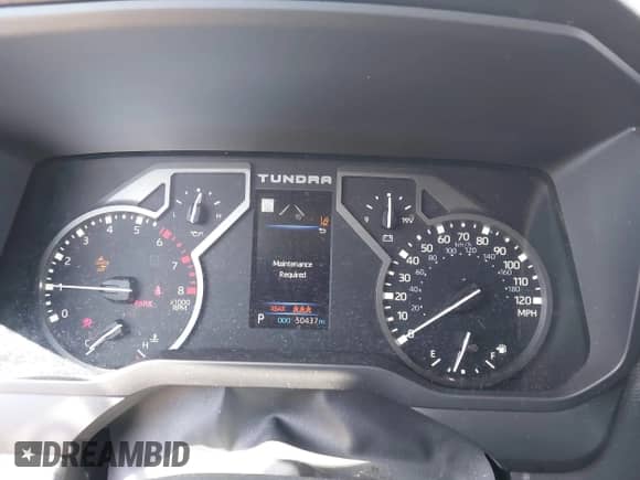 2022 Toyota Tundra SR with VIN 5TFKB5AB7NX017988, listed as a IAAI auction lot 42986871 with 50,437 mi miles and . Bid and sale history available at DreamBid. Image 7.