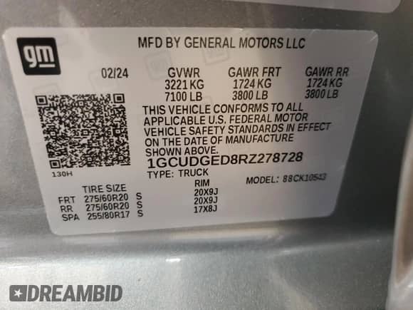 2024 Chevrolet Silverado 1500 LTZ с VIN 1GCUDGED8RZ278728, выставлен на аукционе Copart как лот 62814455 с пробегом 11 752 миль миль и Списание • Salvage title. История ставок и продаж доступна на DreamBid. Изображение 12.