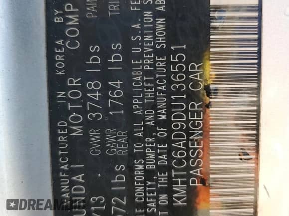 2013 Hyundai Veloster w/Black Int z VIN KMHTC6AD9DU136551, wystawiony jako Copart lot #83799205 z przebiegiem 101 623 mil mil oraz Szkoda całkowita • Salvage title. Historia ofert i sprzedaży dostępna na DreamBid. Obrazek 13.