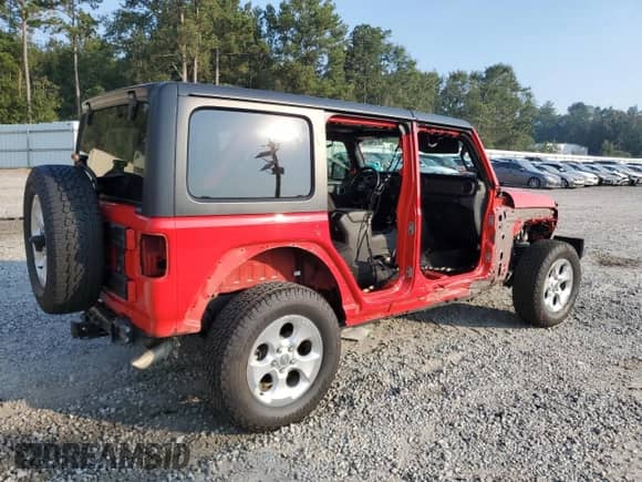 2021 Jeep Wrangler Unlimited 80th Anniversary with VIN 1C4HJXDGXMW507278, listed as a Copart auction lot 81240215 with 39,776 mi miles and Salvage title. Bid and sale history available at DreamBid. Image 3.