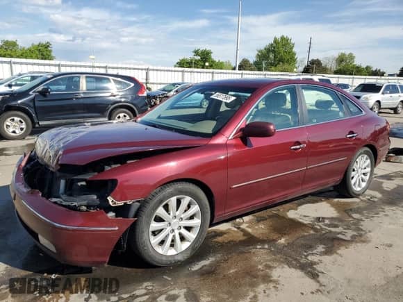 2009 Hyundai Azera GLS with VIN KMHFC46D99A351155, listed as a Copart auction lot 56517695 with 176,311 mi miles and Salvage title. Bid and sale history available at DreamBid. Image 1.