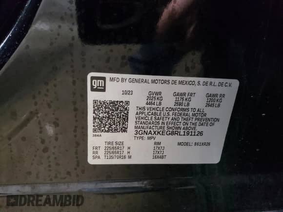 2024 Chevrolet Equinox LT z VIN 3GNAXKEG8RL191126, wystawiony jako Copart lot #87042305 z przebiegiem 48 395 mil mil oraz Czysty tytuł • Clean title. Historia ofert i sprzedaży dostępna na DreamBid. Obrazek 13.