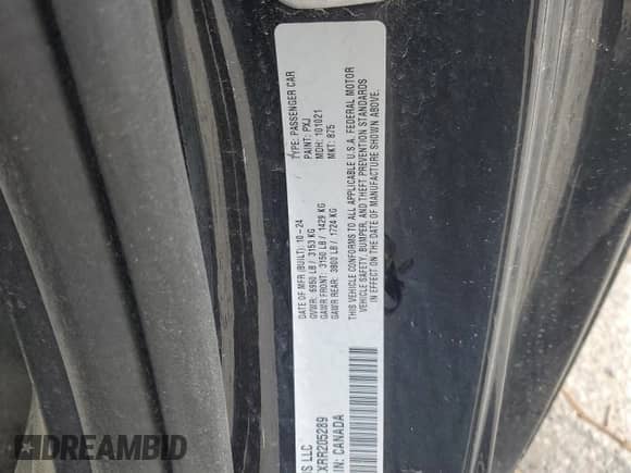 2024 Dodge Charger Scat Pack with VIN 2C3CDBDKXRR205289, listed as a Copart auction lot 52352855 with Not provided miles and Salvage title. Bid and sale history available at DreamBid. Image 12.