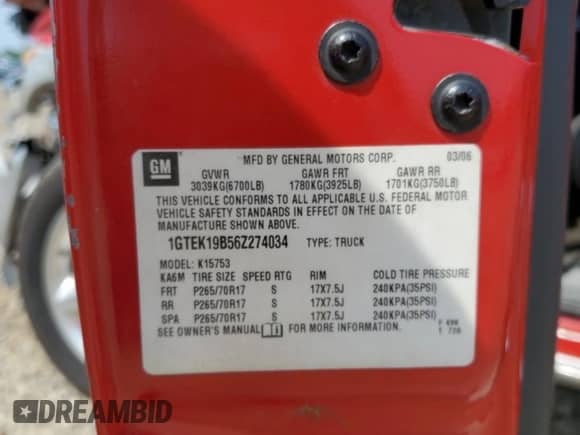 2006 GMC Sierra 1500 SLE1 z VIN 1GTEK19B56Z274034, wystawiony jako Copart lot #60263955 z przebiegiem 128 599 mil mil oraz Szkoda całkowita • Salvage title. Historia ofert i sprzedaży dostępna na DreamBid. Obrazek 12.