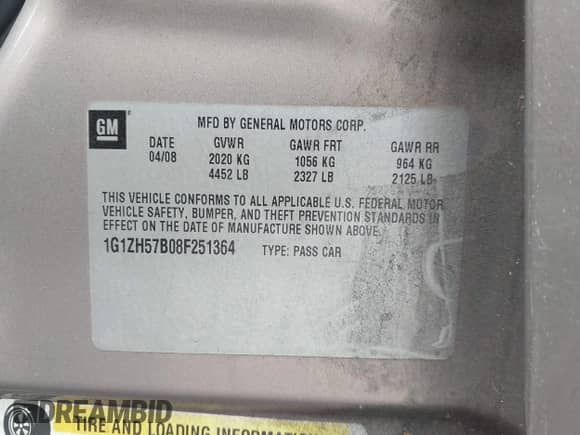 2008 Chevrolet Malibu 1LT с VIN 1G1ZH57B08F251364, выставлен на аукционе IAAI как лот 43302536 с пробегом 346 744 миль миль и . История ставок и продаж доступна на DreamBid. Изображение 9.