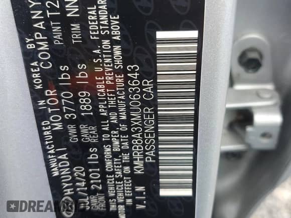 2021 Hyundai Venue SE с VIN KMHRB8A3XMU063643, выставлен на аукционе Copart как лот 73885084 с пробегом Не указан миль и На запчасти • Non repairable. История ставок и продаж доступна на DreamBid. Изображение 13.