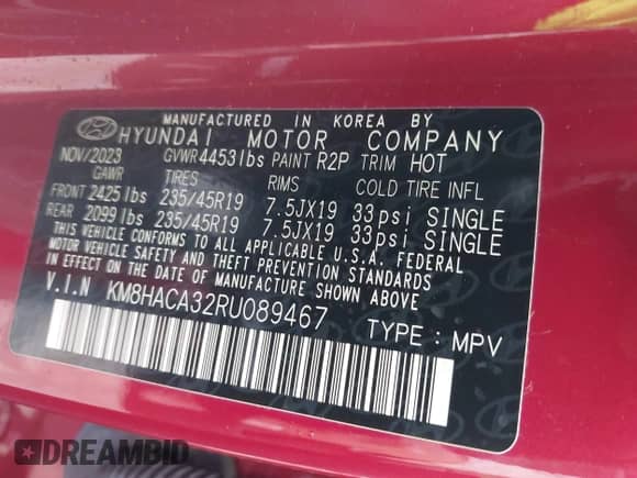 2024 Hyundai Kona N Line z VIN KM8HACA32RU089467, wystawiony jako IAAI lot #43021715 z przebiegiem 10 343 mil mil oraz . Historia ofert i sprzedaży dostępna na DreamBid. Obrazek 9.