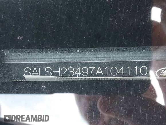 2007 Land Rover Range Rover Sport SC z VIN SALSH23497A104110, wystawiony jako IAAI lot #42732800 z przebiegiem 167 307 mil mil oraz . Historia ofert i sprzedaży dostępna na DreamBid. Obrazek 9.