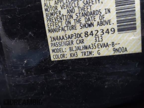 2013 Nissan Maxima SV z VIN 1N4AA5AP3DC842349, wystawiony jako IAAI lot #41820019 z przebiegiem 143 602 mil mil oraz . Historia ofert i sprzedaży dostępna na DreamBid. Obrazek 9.