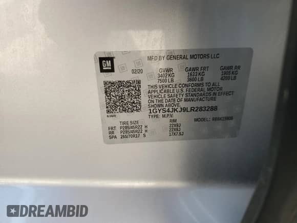 2020 Cadillac Escalade ESV Premium Luxury с VIN 1GYS4JKJ9LR283288, выставлен на аукционе Copart как лот 60517225 с пробегом 52 370 миль миль и Списание • Salvage title. История ставок и продаж доступна на DreamBid. Изображение 13.