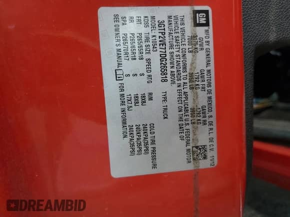 2013 GMC Sierra 1500 SLE z VIN 3GTP2VE77DG265818, wystawiony jako Copart lot #69641135 z przebiegiem 183 201 mil mil oraz Szkoda całkowita • Salvage title. Historia ofert i sprzedaży dostępna na DreamBid. Obrazek 12.