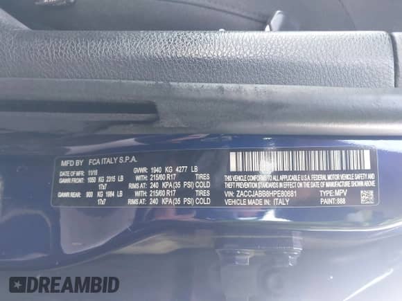 2017 Jeep Renegade Latitude с VIN ZACCJABB8HPE80681, выставлен на аукционе IAAI как лот 43106963 с пробегом 137 553 миль миль и . История ставок и продаж доступна на DreamBid. Изображение 9.