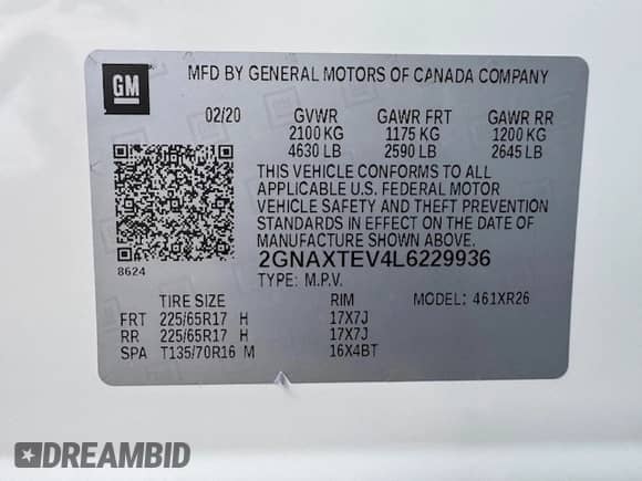 2020 Chevrolet Equinox LT с VIN 2GNAXTEV4L6229936, выставлен на аукционе Copart как лот 68877675 с пробегом 74 445 миль миль и Списание • Salvage title. История ставок и продаж доступна на DreamBid. Изображение 15.