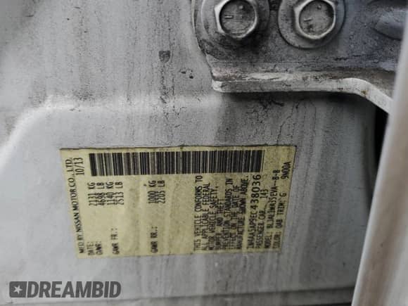 2014 Nissan Maxima SV z VIN 1N4AA5AP9EC438036, wystawiony jako Copart lot #81465675 z przebiegiem 195 881 mil mil oraz Szkoda całkowita • Salvage title. Historia ofert i sprzedaży dostępna na DreamBid. Obrazek 12.