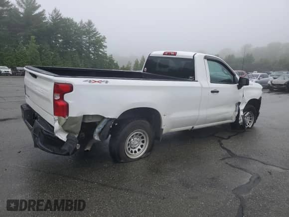 2019 Chevrolet Silverado 1500 Work Truck z VIN 3GCNYAEH5KG171148, wystawiony jako Copart lot #60955625 z przebiegiem 81 070 mil mil oraz Szkoda całkowita • Salvage title. Historia ofert i sprzedaży dostępna na DreamBid. Obrazek 3.