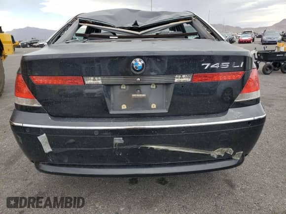 2005 BMW 7 Series 745Li with VIN WBAGN63555DS58859, listed as a Copart auction lot 62273165 with 148,510 mi miles and Salvage title. Bid and sale history available at DreamBid. Image 6.