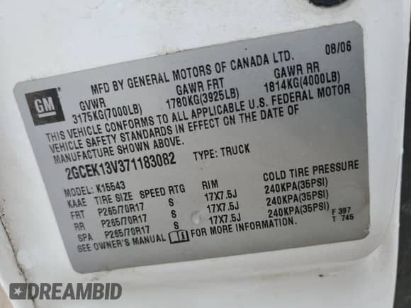 2007 Chevrolet Silverado 1500 LS с VIN 2GCEK13V371183082, выставлен на аукционе Copart как лот 86767664 с пробегом 242 698 миль миль и Чистый • Clean title. История ставок и продаж доступна на DreamBid. Изображение 13.