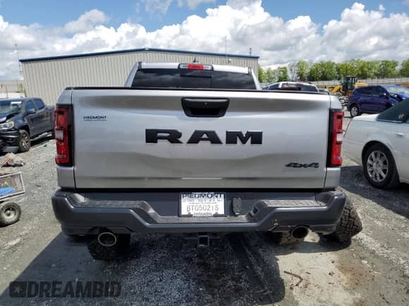 2025 Ram 1500 Warlock with VIN 1C6SRFGP0SN669726, listed as a Copart auction lot 52886315 with 1,204 mi miles and Salvage title. Bid and sale history available at DreamBid. Image 6.