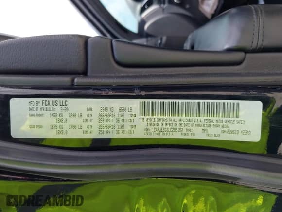 2020 Jeep Grand Cherokee Limited with VIN 1C4RJEBG6LC295152, listed as a IAAI auction lot 42670230 with 136,633 mi miles and . Bid and sale history available at DreamBid. Image 9.