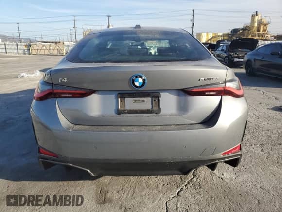 2024 BMW i4 eDrive35 with VIN WBY43AW06RFS38949, listed as a Copart auction lot 46886215 with 11,924 mi miles and Salvage title. Bid and sale history available at DreamBid. Image 6.