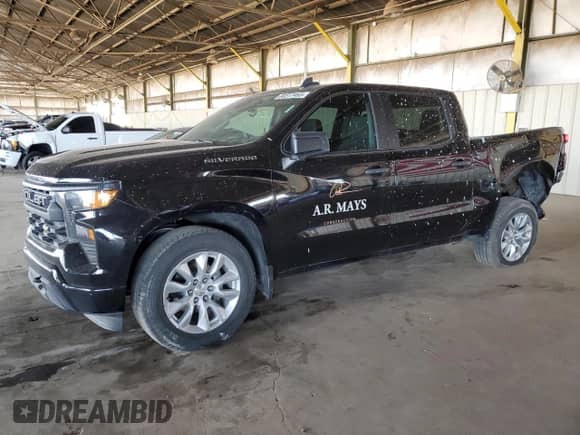 2024 Chevrolet Silverado 1500 Custom with VIN 1GCPABEK0RZ107222, listed as a Copart auction lot 80317465 with 30,949 mi miles and Salvage title. Bid and sale history available at DreamBid. Image 1.