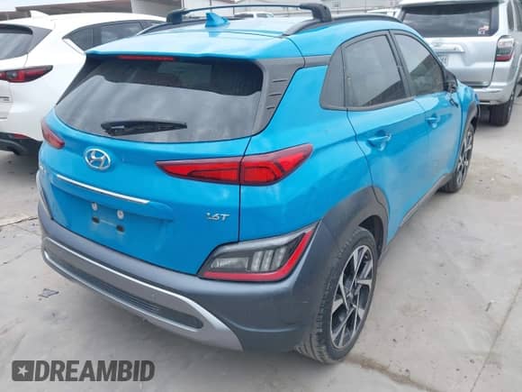 2022 Hyundai Kona Limited with VIN KM8K53A36NU788704, listed as a IAAI auction lot 42481899 with 34,438 mi miles and . Bid and sale history available at DreamBid. Image 4.