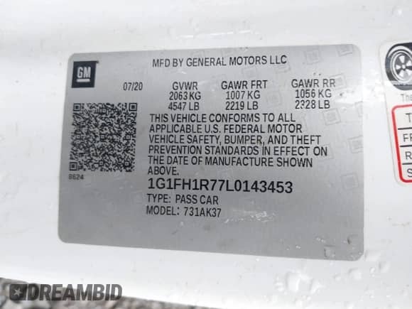2020 Chevrolet Camaro 2SS с VIN 1G1FH1R77L0143453, выставлен на аукционе IAAI как лот 43136980 с пробегом 73 168 миль миль и . История ставок и продаж доступна на DreamBid. Изображение 9.