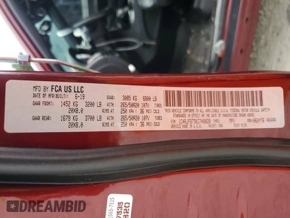 2019 Jeep Grand Cherokee Limited X с VIN 1C4RJFBT5KC749828, выставлен на аукционе Copart как лот 65424135 с пробегом 72 113 миль миль и Списание • Salvage title. История ставок и продаж доступна на DreamBid. Изображение 14.